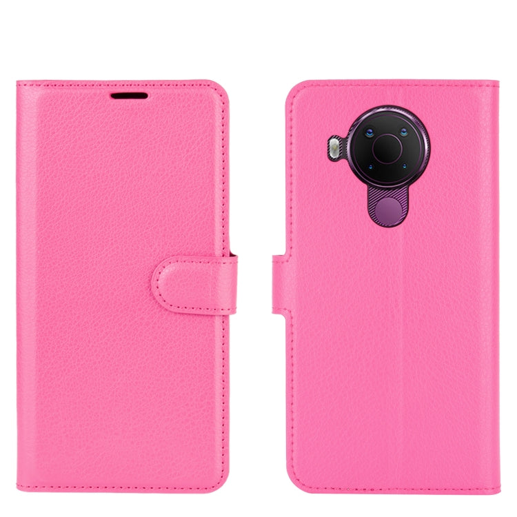 Para Nokia 5.4 Funda protectora con tapa horizontal con textura de litchi con soporte, ranuras para tarjetas y billetera