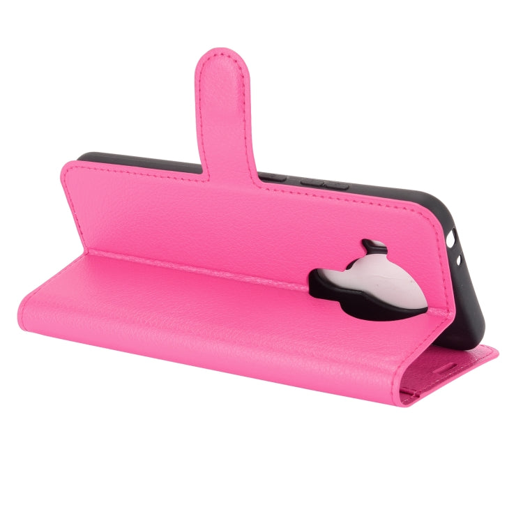 Para Nokia 5.4 Funda protectora con tapa horizontal con textura de litchi con soporte, ranuras para tarjetas y billetera