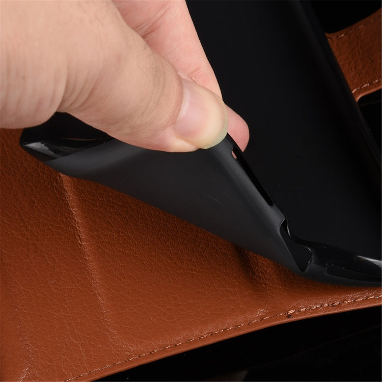 Para Nokia 5.4 Funda protectora con tapa horizontal con textura de litchi con soporte, ranuras para tarjetas y billetera (púrpura)