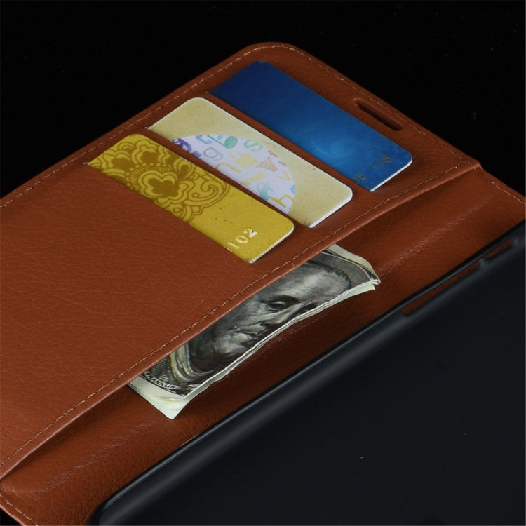 Para Nokia 5.4 Funda protectora con tapa horizontal con textura de litchi con soporte, ranuras para tarjetas y billetera (púrpura)