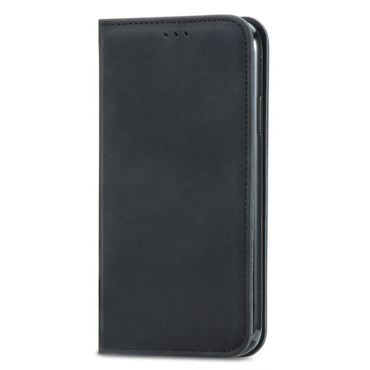 Capa retro de la piel de la piel de la piel con la funda de cuero horizontal magnética con soporte y tragamonedas y marco de la billetera y foto para Huawei Nova 8 Pro (Negro)
