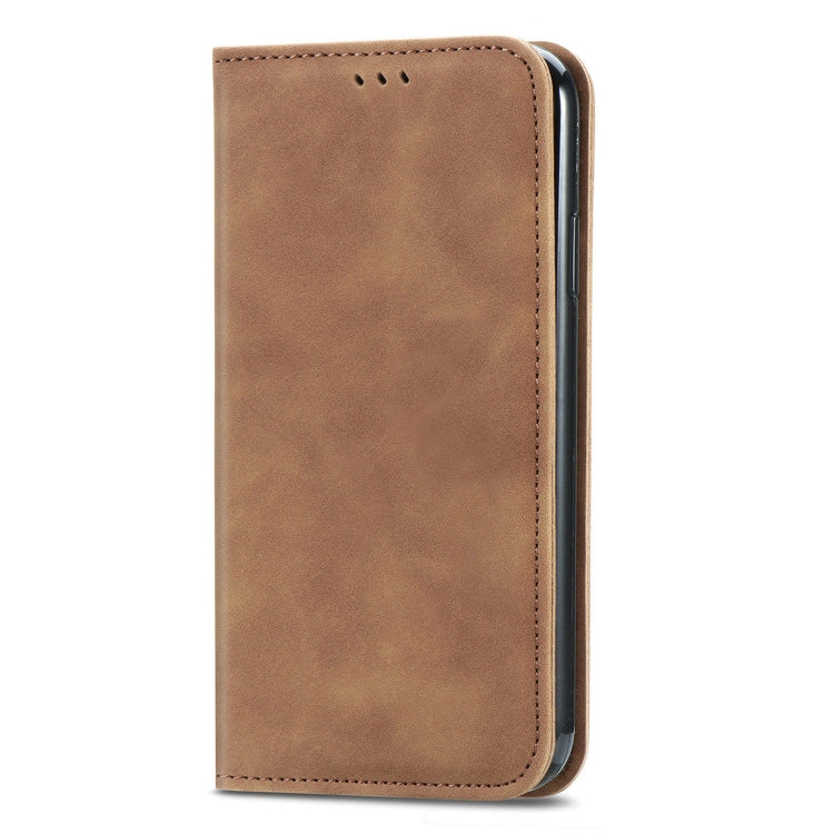 Capa retro de la piel de la piel de la piel Caja de cuero horizontal magnética con el soporte y las tragamonedas y la cartera y el marco de la foto para Huawei Nova 8 Pro (Green)