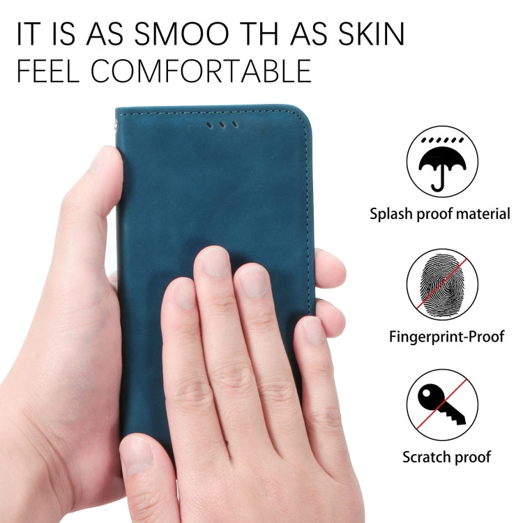 Para Huawei Nova 8 SE Retro Siente Sienta Asunto Magnético Horizontal Flip Funda de cuero con soporte y ranuras para tarjetas y marco de fotos (azul)
