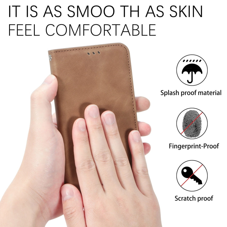 Para Huawei Nova 8 SE Retro piel Sienta Business Magnetic Horizontal Flip Funda de cuero con soporte y ranuras para tarjetas y marco de fotografía (marrón)