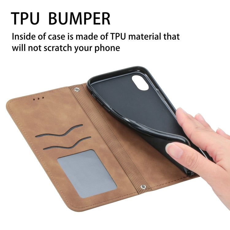 Para Huawei Nova 8 SE Retro piel Sienta Business Magnetic Horizontal Flip Funda de cuero con soporte y ranuras para tarjetas y marco de fotografía (marrón)