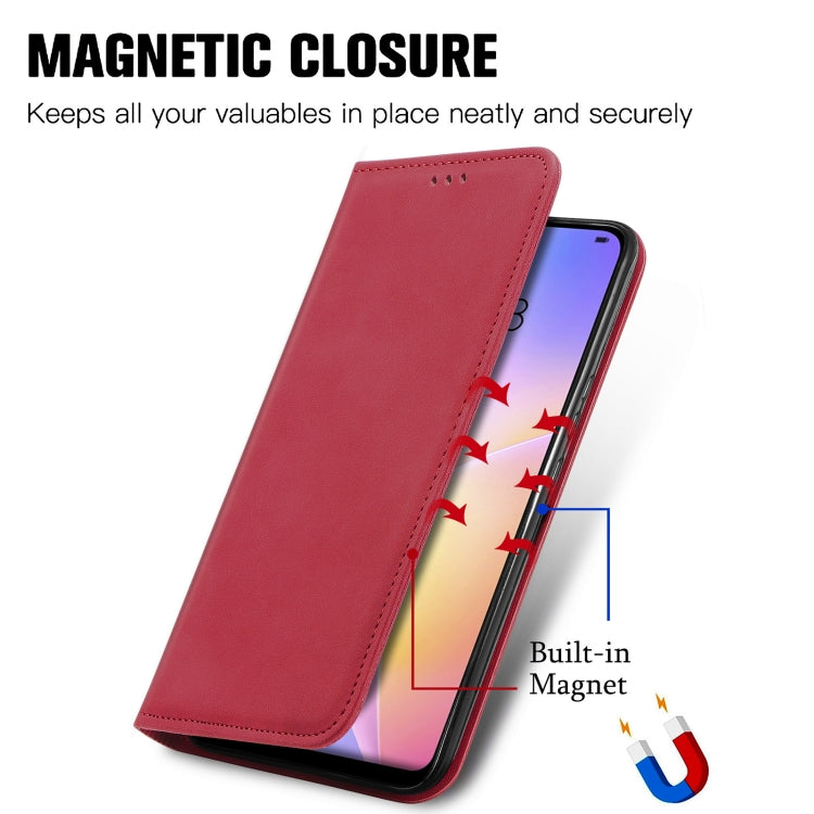 Para Huawei Nova 8 SE Retro piel Sienta negocio Magnético Horizontal Flip Funda de cuero con soporte y ranuras para tarjetas y marco de la fotografía (rojo)