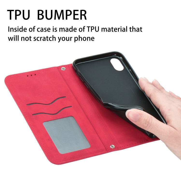 Para Huawei Nova 8 SE Retro piel Sienta negocio Magnético Horizontal Flip Funda de cuero con soporte y ranuras para tarjetas y marco de la fotografía (rojo)