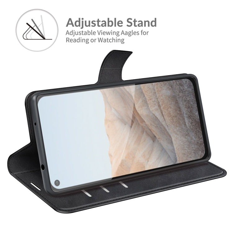 Para Google Pixel 5a Retro Becerro patrón Hebilla Horizontal Flip Funda de cuero con soporte y tragamonedas y billetera (Negro)