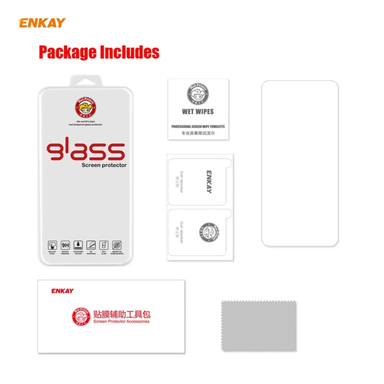 Para Huawei P50 Enkay Hat-Prince 0.26mm 9h 2.5D Cinturón de cristal templado de borde curvo