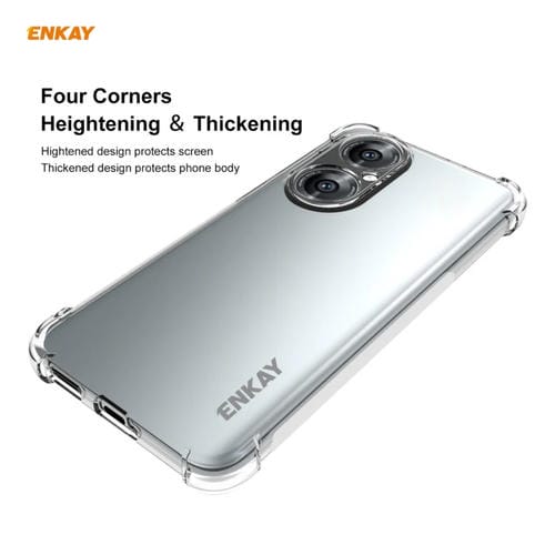 Para Huawei P50 Hat-Prince Enkay Clear TPU Funda a prueba de golpes Tapa antideslizante suave + 0.26mm 9h 2.5D Pegamento completo Cobertura completa Protector de cristal templado