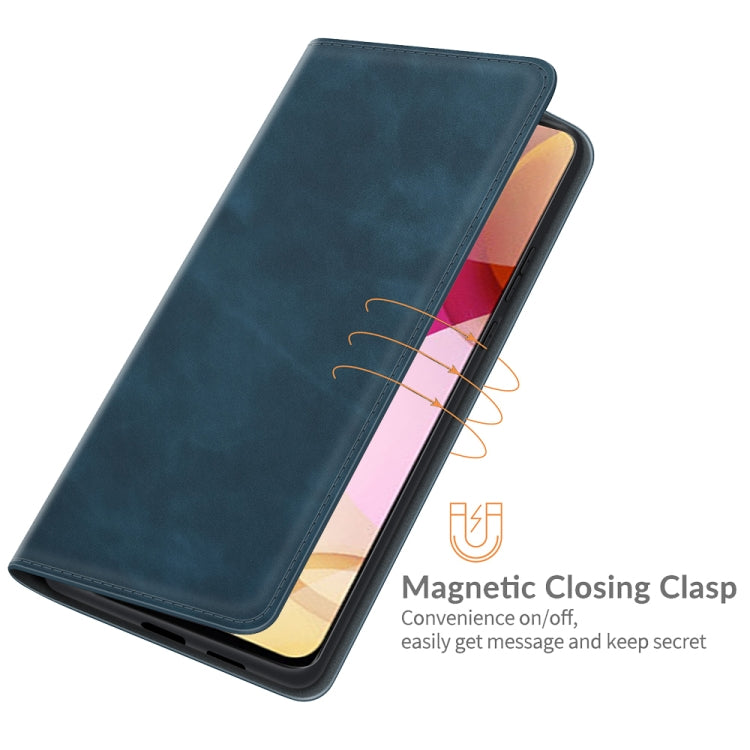 Para Motorola Moto G Stylus 2021 Caja de cuero de succión magnética de negocios de la piel retro-piel con soporte y tragamonedas y billetera (azul oscuro)