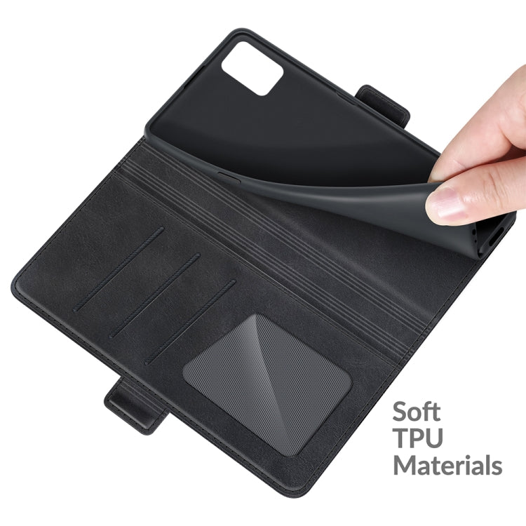 Para Motorola Moto G Stylus 2021 Hebilla magnética de doble lado Doble Funda de cuero Horizontal Flip con soporte y ranuras para tarjetas y billetera (Negro)