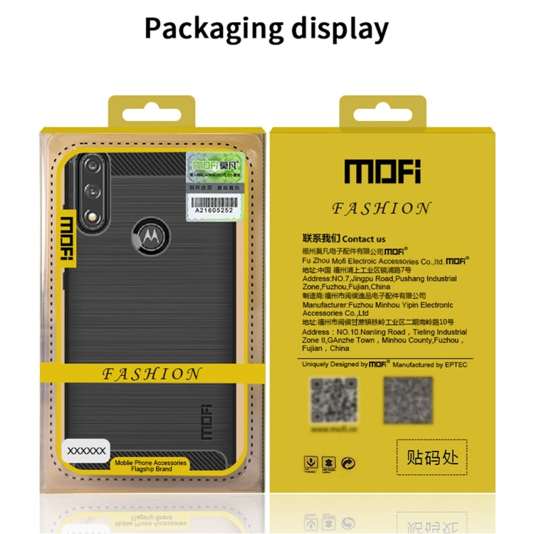 Para Motorola Moto G10 / G30 MOFI Gentleness Series Textura cepillada Fibra de carbono Soft TPU Funda (gris)