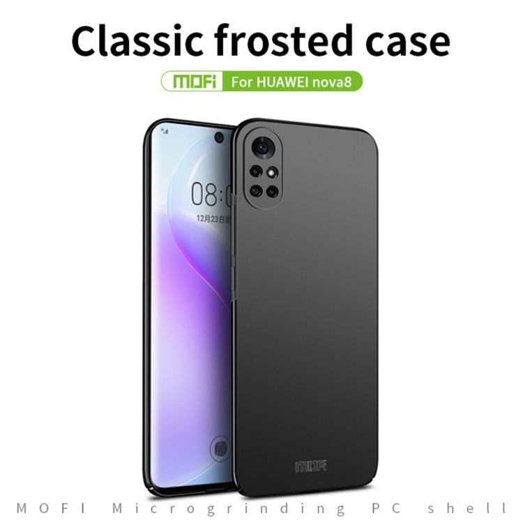Para Huawei Nova 8 Mofi Frosted PC Funda Dura Ultra-delgada (Negro)