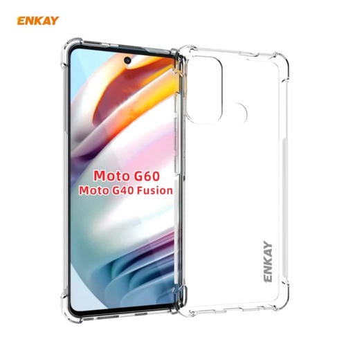 Para Motorola Moto G60 / G40 Fusion Enkay Hat-Prince Clear TPU Funda a prueba de golpes Tapa antideslizante suave