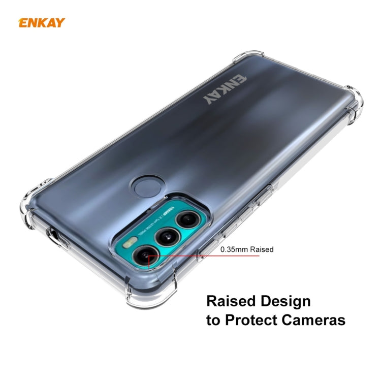 Para Motorola Moto G60 / G40 Fusion Enkay Hat-Prince Clear TPU Funda a prueba de golpes Tapa antideslizante suave