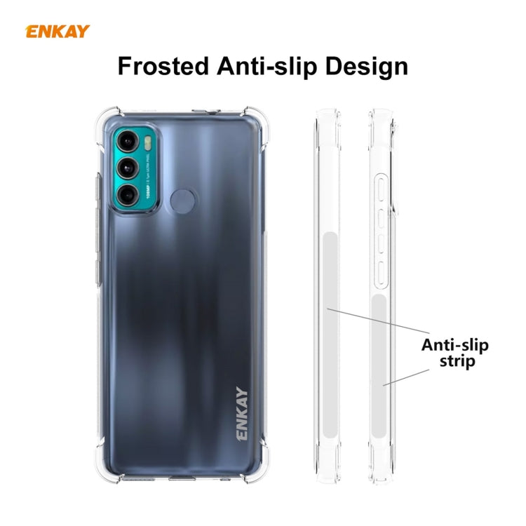 Para Motorola Moto G60 / G40 Fusion Enkay Hat-Prince Clear TPU Funda a prueba de golpes Tapa antideslizante suave