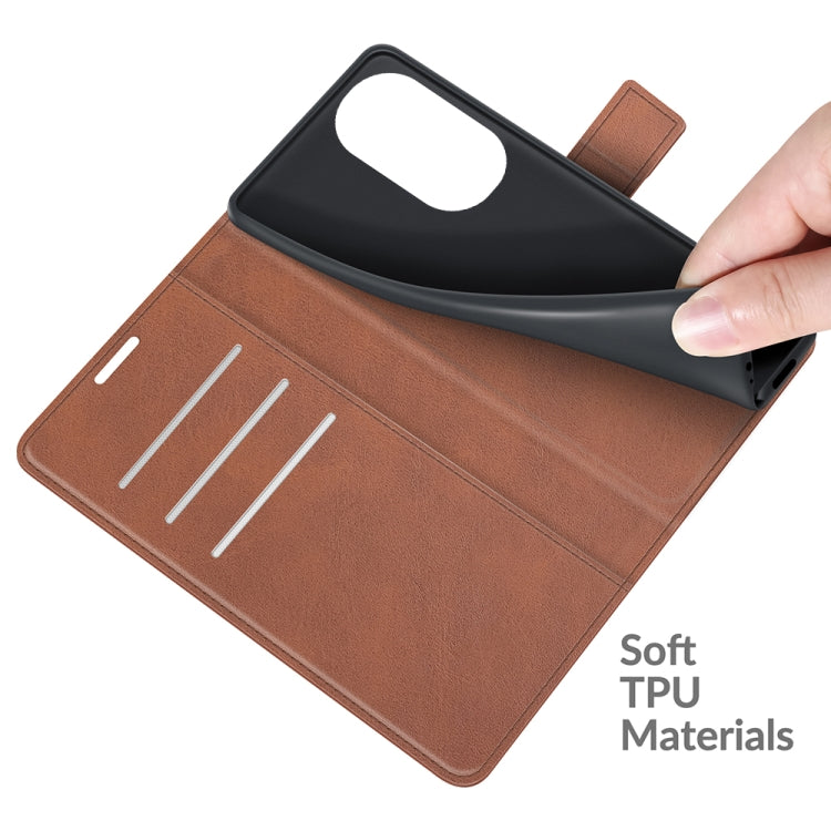 Para Huawei P50 Retro Becerro patrón Hebilla Horizontal Flip Funda de cuero con soporte y tragamonedas y billetera (marrón claro)