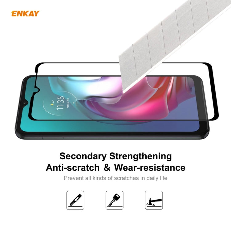 Para Motorola Moto G10 / G20 / G30 5 PCS Enkay Hat-Prince Glue Full 0.26mm 9h 2.5d Vidrio templado Cobertura completa Film