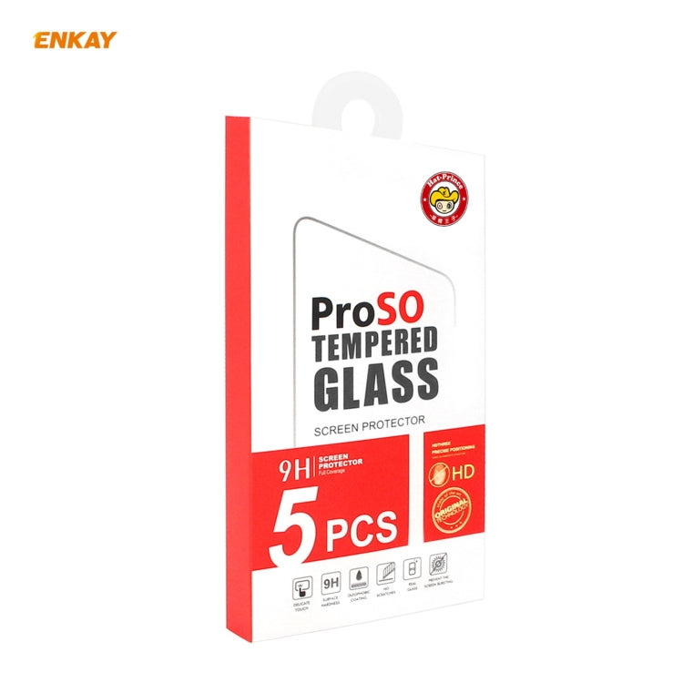 Para Motorola Moto G10 / G20 / G30 5 PCS Enkay Hat-Prince Glue Full 0.26mm 9h 2.5d Vidrio templado Cobertura completa Film