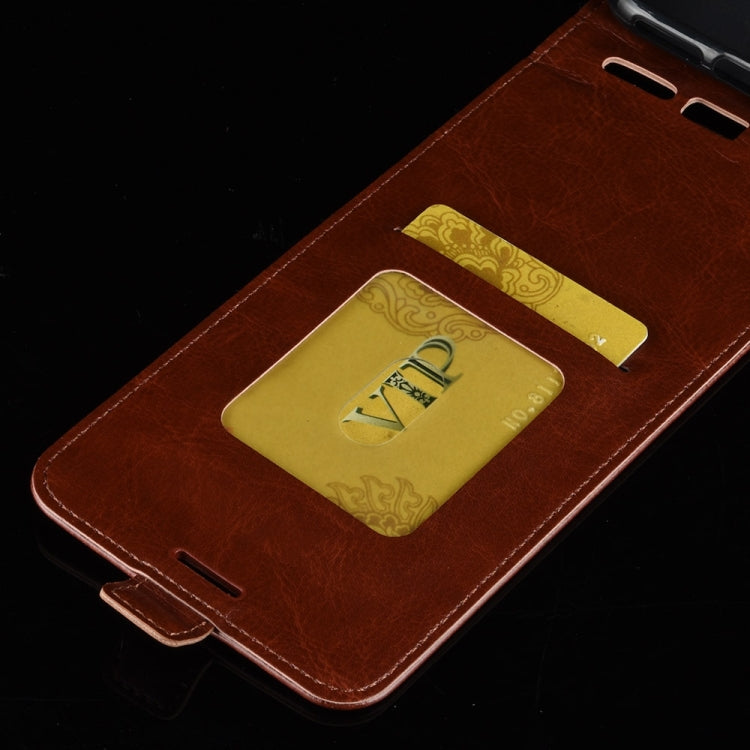 Para Wiko Y51 R64 Textura de una sola caja protectora de cuero con volteo vertical con tragamonedas y marco de fotos (negro)