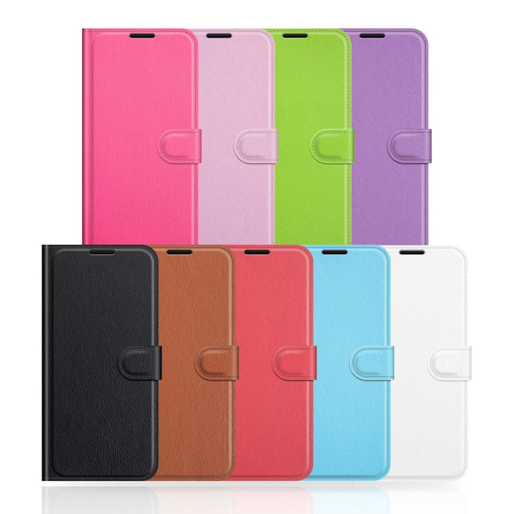 Funda Protectora Wiko Power U30 Litchi Texture con Soporte y Ranuras para Tarjeta y Billetera (Azul)