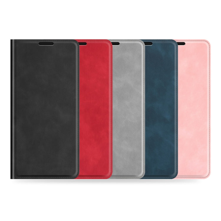 Funda de Cuero para Wiko Power U30 con Succión Magnética, Soporte, Tragamonedas y Billetera (Azul Oscuro)