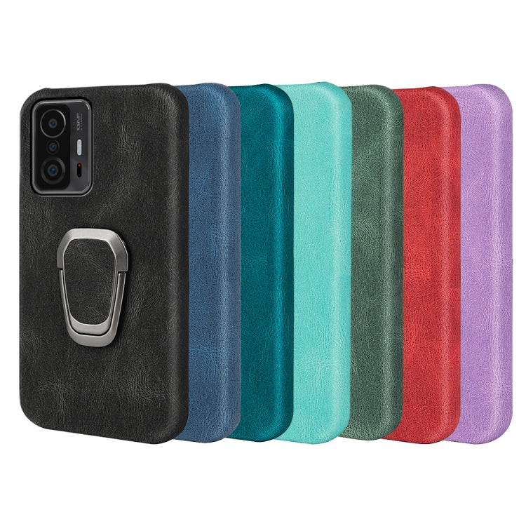 Caja del teléfono del titular del anillo para Xiaomi MI 11T / 11T PRO (Cyan)