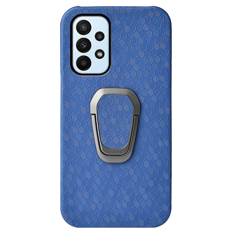Para Samsung Galaxy A23 4G Soporte de anillo PU de pan HEADCOMB PU (Azul marino)