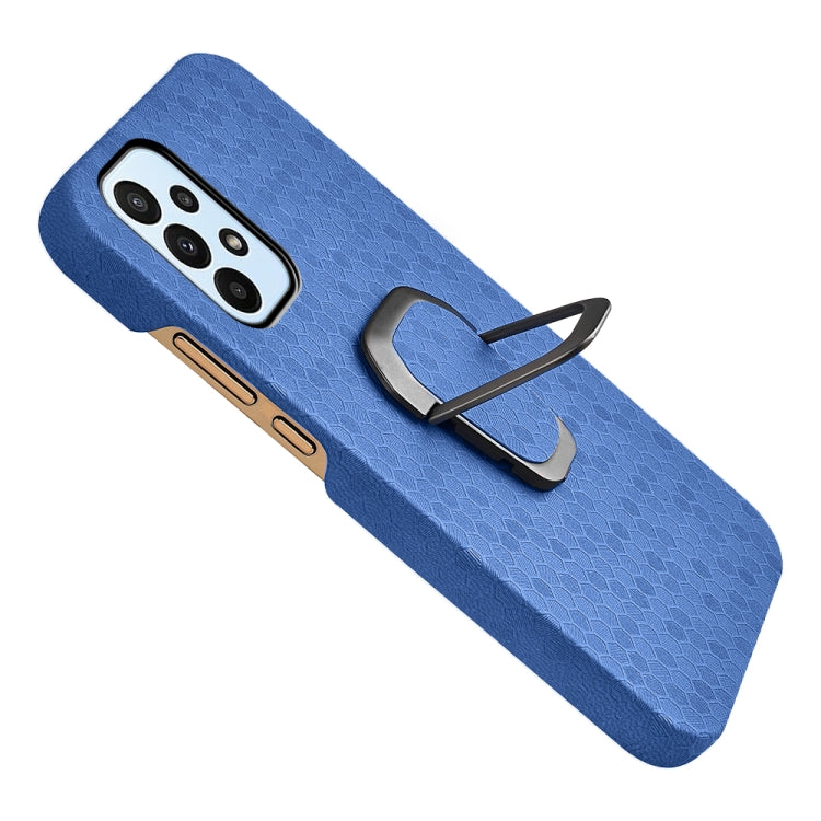 Para Samsung Galaxy A23 4G Soporte de anillo PU de pan HEADCOMB PU (Azul marino)