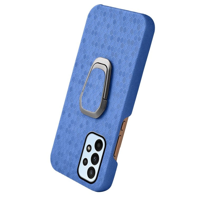 Para Samsung Galaxy A23 4G Soporte de anillo PU de pan HEADCOMB PU (Azul marino)