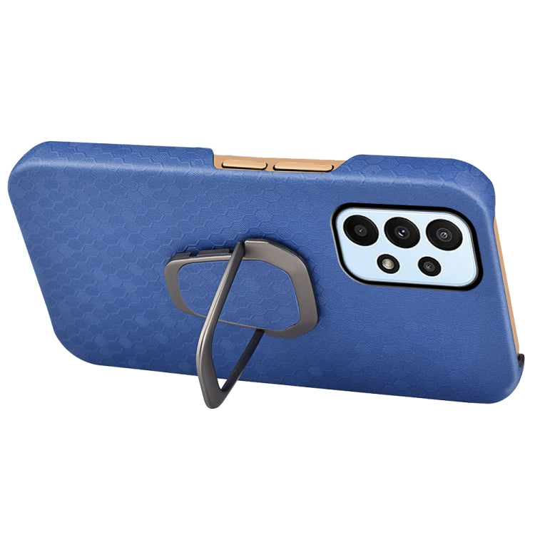 Para Samsung Galaxy A23 4G Soporte de anillo PU de pan HEADCOMB PU (Azul marino)
