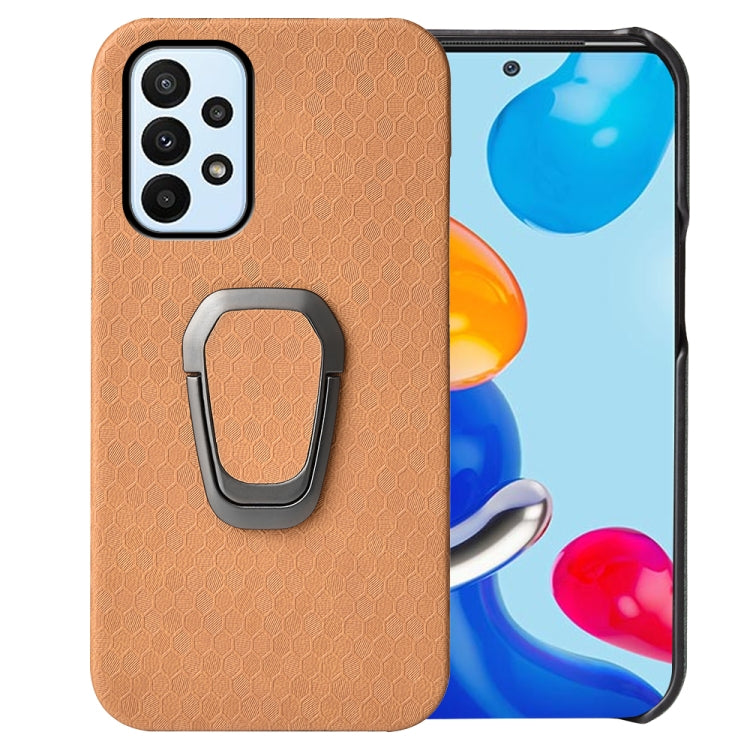 Para Samsung Galaxy A23 4G Titular de Anillo PUSCOMB PU Funda telefónica (naranja)