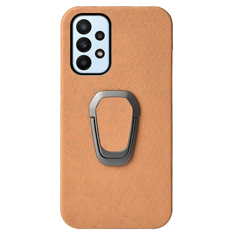 Para Samsung Galaxy A23 4G Titular de Anillo PUSCOMB PU Funda telefónica (naranja)