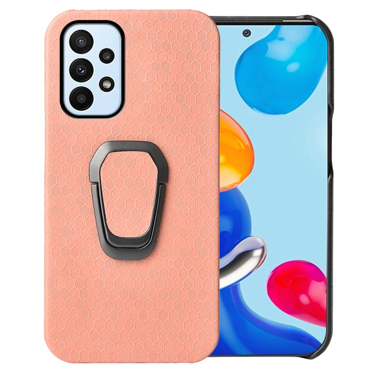 Para Samsung Galaxy A23 4G Titular de Anillo PUSCOMB PU Funda telefónica (rosa)