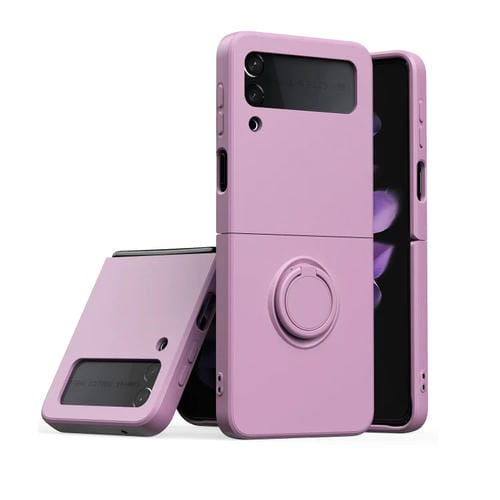 Case Teléfono Móvil Samsung Galaxy Flip4 Hebilla Anillo Silicona (Sakura Purple)