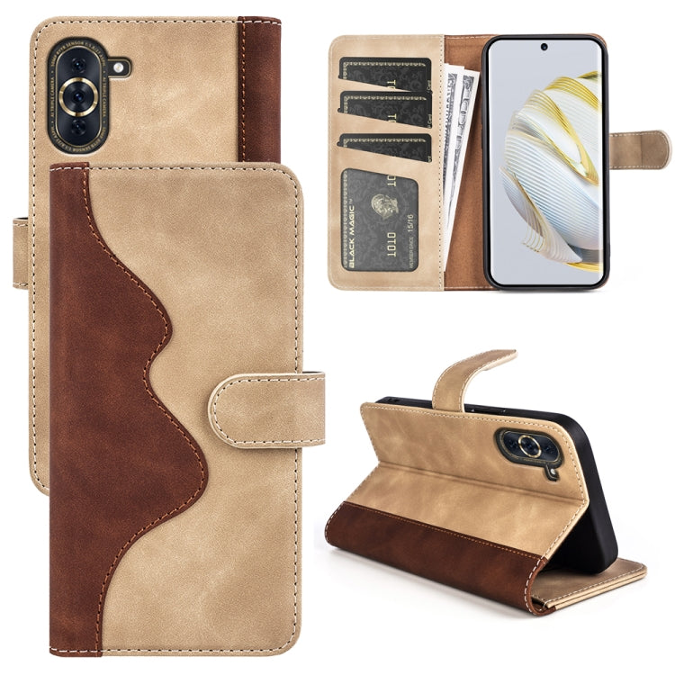 Funda para Huawei Nova 10 Pro Stitching Horizontal Flip Leather Case (Amarillo)