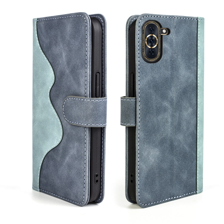Funda para Huawei Nova 10 Pro Stitching Horizontal Flip en Cuero (Azul)