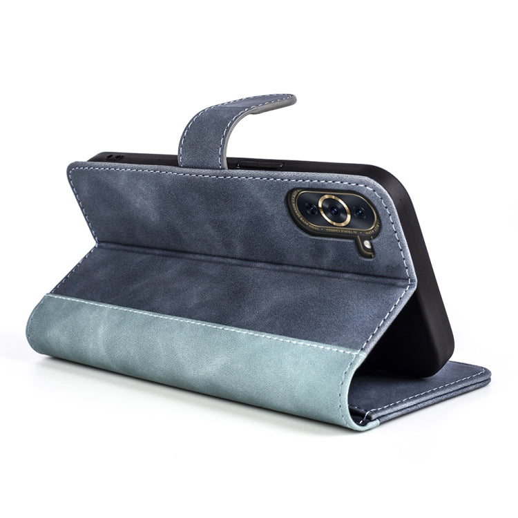 Funda para Huawei Nova 10 Pro Stitching Horizontal Flip en Cuero (Azul)