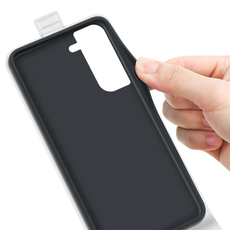 Para Samsung Galaxy S23 5G R64 Textura Vertical Flip Funda de cuero para teléfono (Blanco)