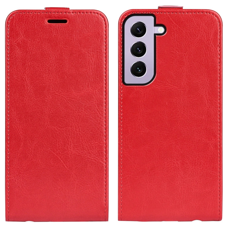 Para Samsung Galaxy S23 5G R64 Textura Vertical Funda de cuero con tapa para teléfono (Rojo)