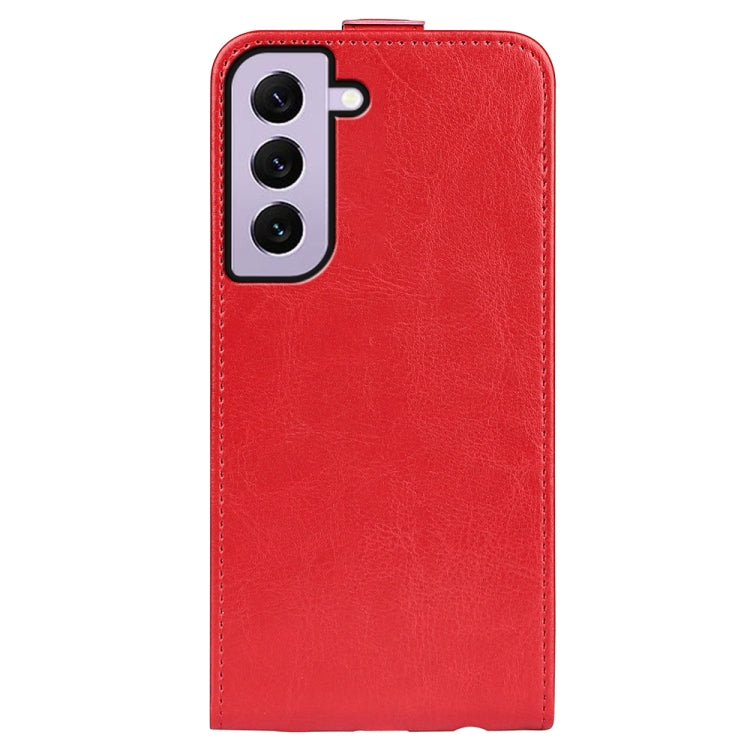 Para Samsung Galaxy S23 5G R64 Textura Vertical Funda de cuero con tapa para teléfono (Rojo)