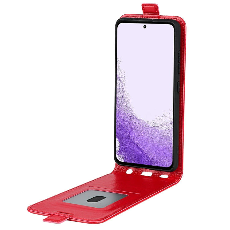 Para Samsung Galaxy S23 5G R64 Textura Vertical Funda de cuero con tapa para teléfono (Rojo)