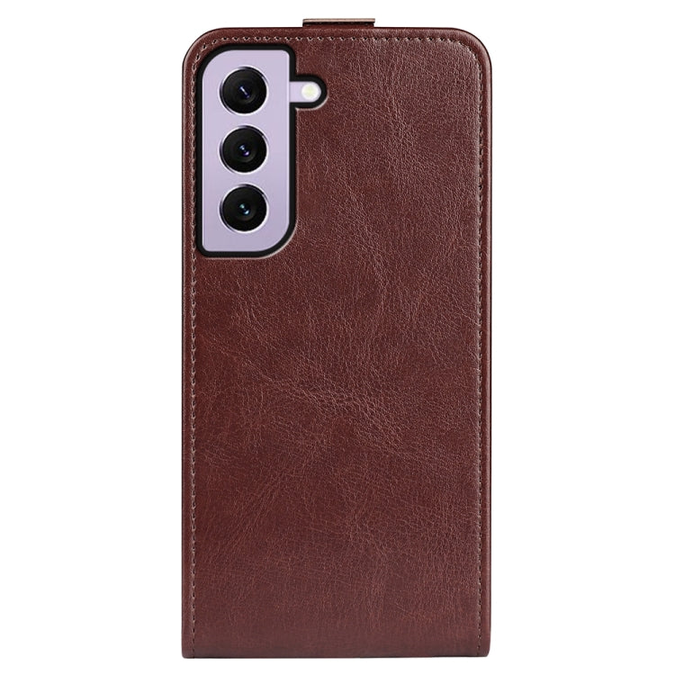 Para Samsung Galaxy S23 5G R64 Textura Vertical Flip Funda de cuero para teléfono (Marrón)
