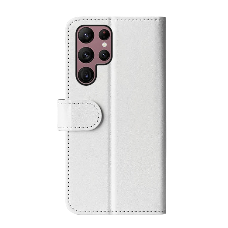 Para Samsung Galaxy S23 Ultra 5G R64 Funda de cuero con textura para teléfono (Blanco)