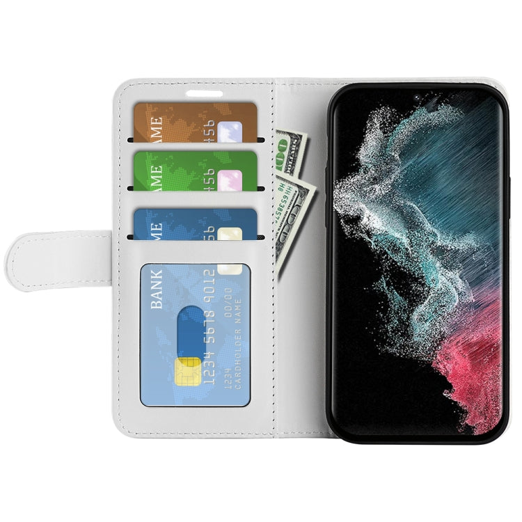 Para Samsung Galaxy S23 Ultra 5G R64 Funda de cuero con textura para teléfono (Blanco)
