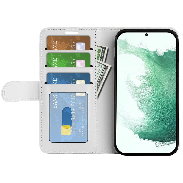 Para Samsung Galaxy S23+ 5G R64 Funda de cuero con textura para teléfono (Blanco)