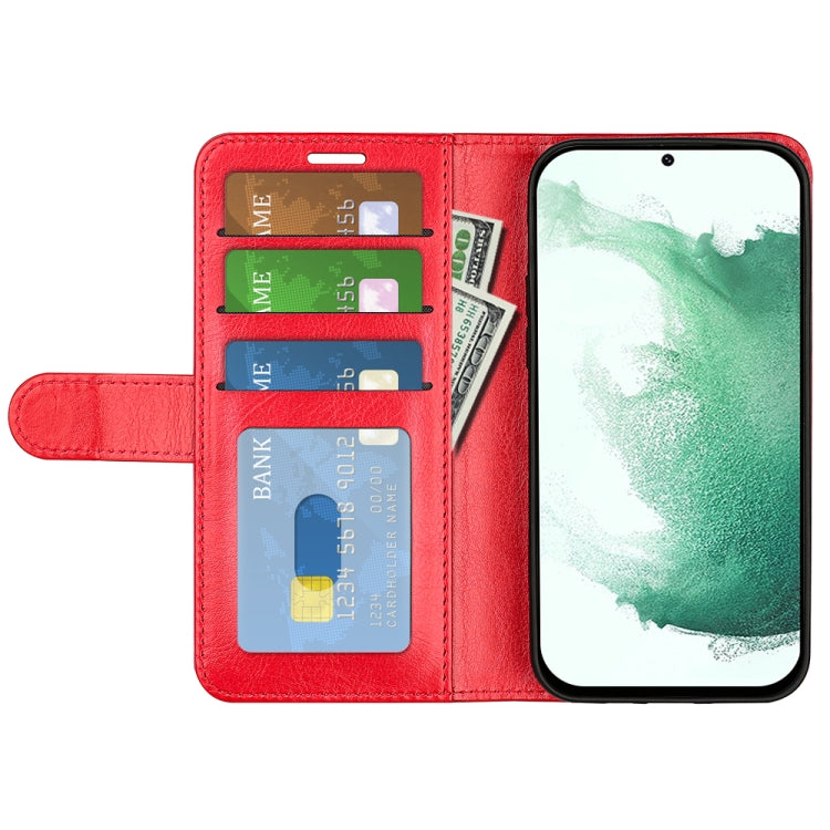 Para Samsung Galaxy S23+ 5G R64 Funda de cuero con textura para teléfono (Rojo)