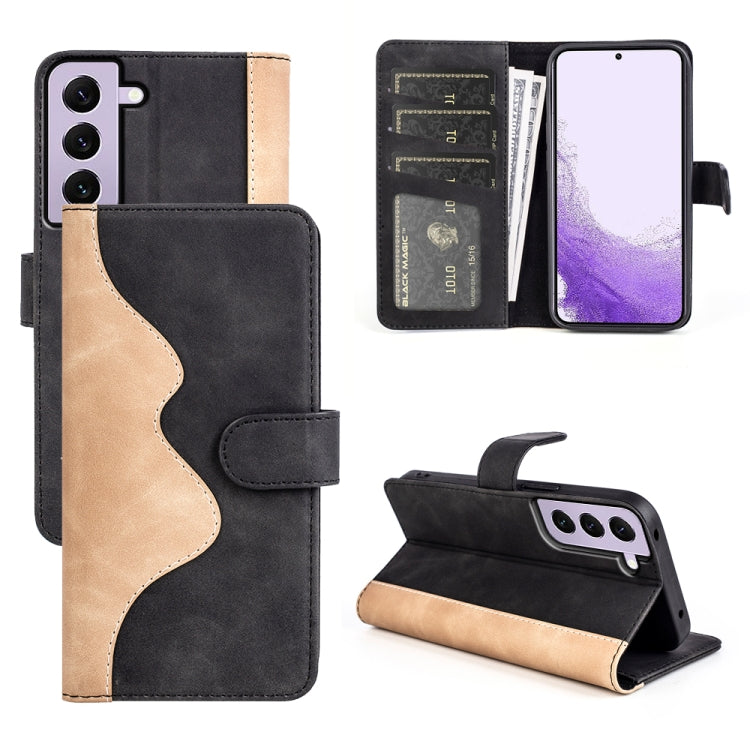 Para Samsung Galaxy S23 5G Costura Horizontal Flip Funda de cuero para teléfono (Negro)