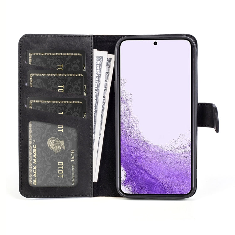 Para Samsung Galaxy S23 5G Costura Horizontal Flip Funda de cuero para teléfono (Negro)
